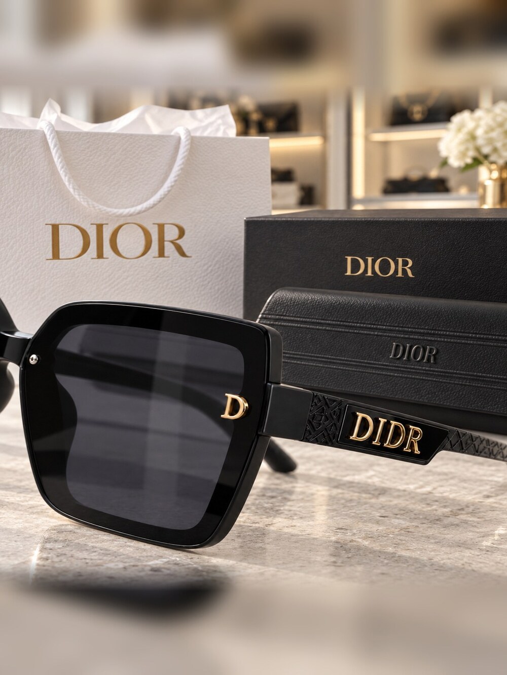 Dior Black Oversized Square Sunglasses - Picture 4 of 6